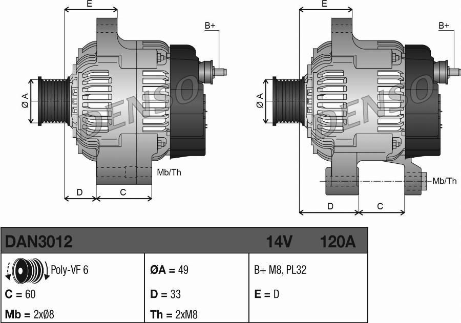 Denso DAN3012 - Alternateur cwaw.fr