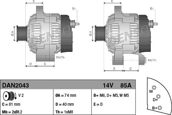 Denso DAN2043 - Alternateur cwaw.fr