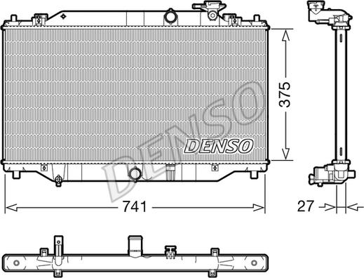 Denso DRM44049 - Radiateur, refroidissement du moteur cwaw.fr