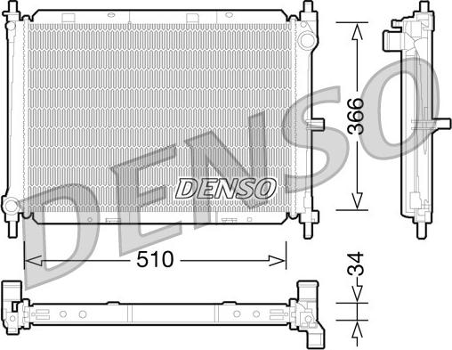 Denso DRM46038 - Radiateur, refroidissement du moteur cwaw.fr