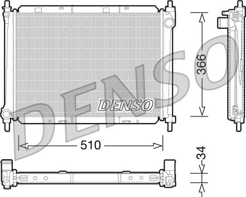 Denso DRM46037 - Radiateur, refroidissement du moteur cwaw.fr