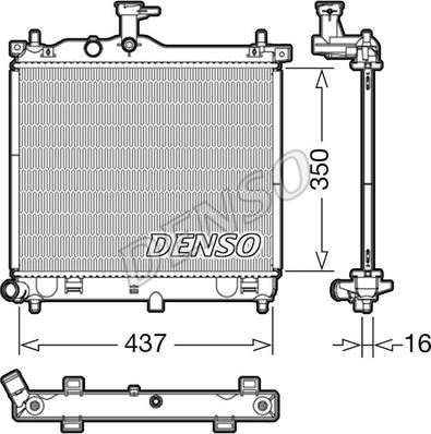 Denso DRM41012 - Radiateur, refroidissement du moteur cwaw.fr