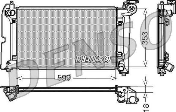 Denso DRM50010 - Radiateur, refroidissement du moteur cwaw.fr