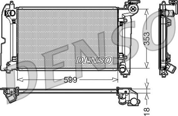 Denso DRM50011 - Radiateur, refroidissement du moteur cwaw.fr