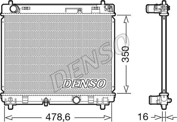 Denso DRM50104 - Radiateur, refroidissement du moteur cwaw.fr