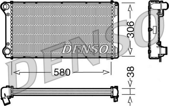 Denso DRM09098 - Radiateur, refroidissement du moteur cwaw.fr