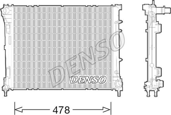 Denso DRM09043 - Radiateur, refroidissement du moteur cwaw.fr