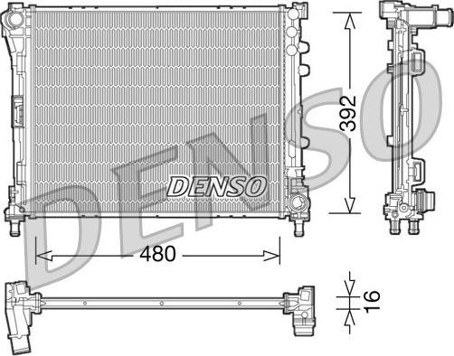 Denso DRM09087 - Radiateur, refroidissement du moteur cwaw.fr