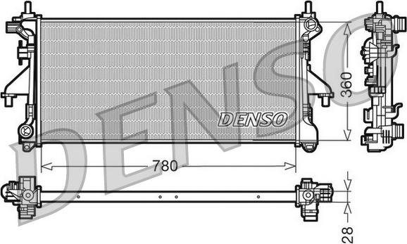 Denso DRM09079 - Radiateur, refroidissement du moteur cwaw.fr