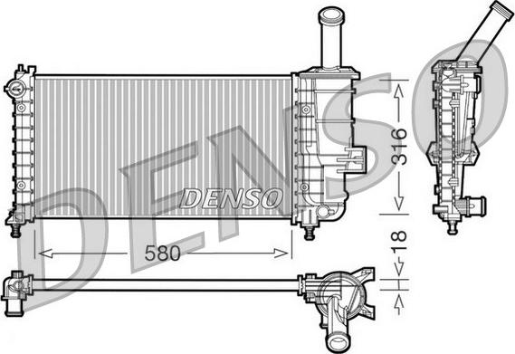 Denso DRM09100 - Radiateur, refroidissement du moteur cwaw.fr