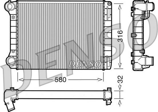 Denso DRM09101 - Radiateur, refroidissement du moteur cwaw.fr