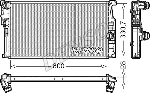 Denso DRM05015 - Radiateur, refroidissement du moteur cwaw.fr