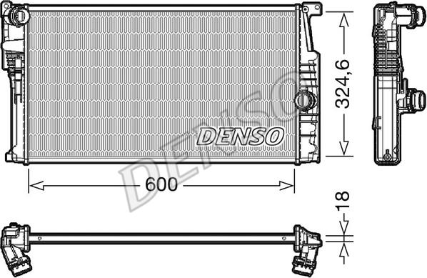 Denso DRM05017 - Radiateur, refroidissement du moteur cwaw.fr