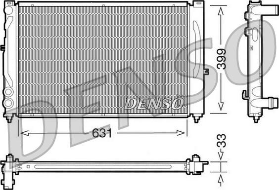 Denso DRM02020 - Radiateur, refroidissement du moteur cwaw.fr