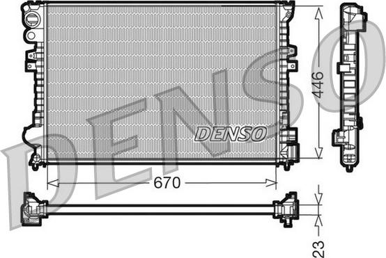 Denso DRM07055 - Radiateur, refroidissement du moteur cwaw.fr