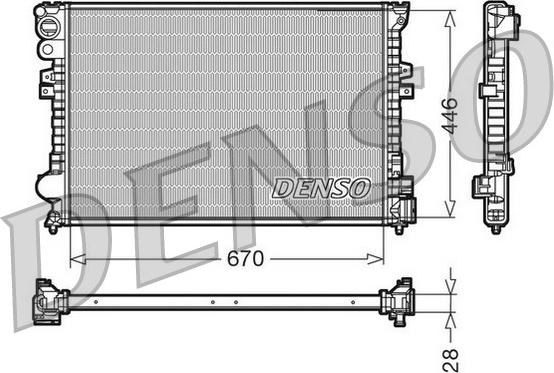 Denso DRM07050 - Radiateur, refroidissement du moteur cwaw.fr