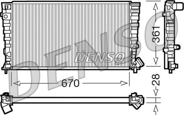 Denso DRM07030 - Radiateur, refroidissement du moteur cwaw.fr