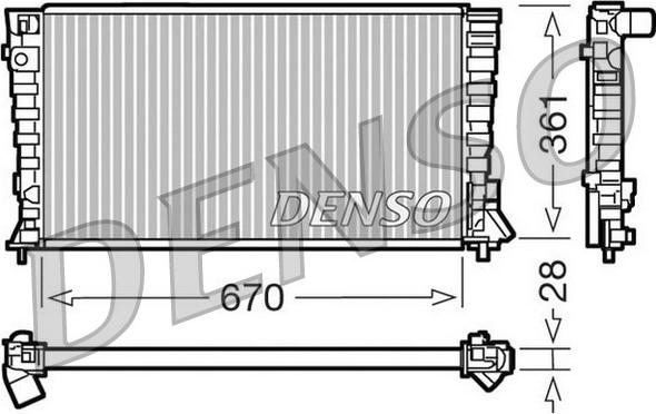 Denso DRM07020 - Radiateur, refroidissement du moteur cwaw.fr