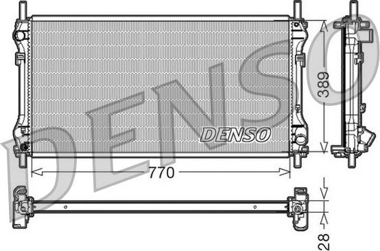 Denso DRM10104 - Radiateur, refroidissement du moteur cwaw.fr