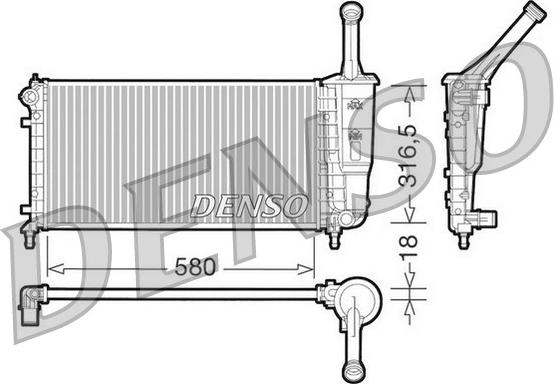 Denso DRM13011 - Radiateur, refroidissement du moteur cwaw.fr