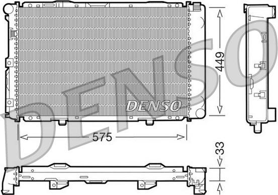 Denso DRM17066 - Radiateur, refroidissement du moteur cwaw.fr