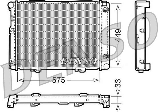 Denso DRM17061 - Radiateur, refroidissement du moteur cwaw.fr