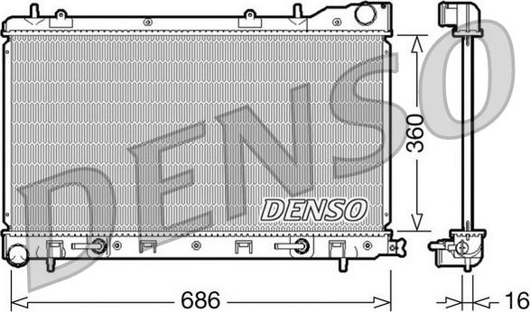 Denso DRM36001 - Radiateur, refroidissement du moteur cwaw.fr