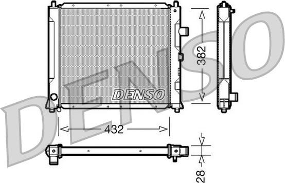 Denso DRM24013 - Radiateur, refroidissement du moteur cwaw.fr