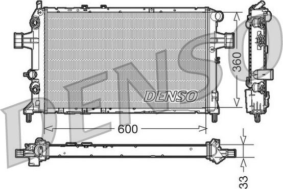 Denso DRM20017 - Radiateur, refroidissement du moteur cwaw.fr