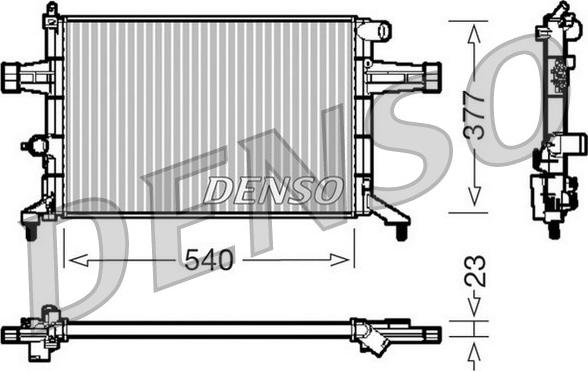 Denso DRM20082 - Radiateur, refroidissement du moteur cwaw.fr