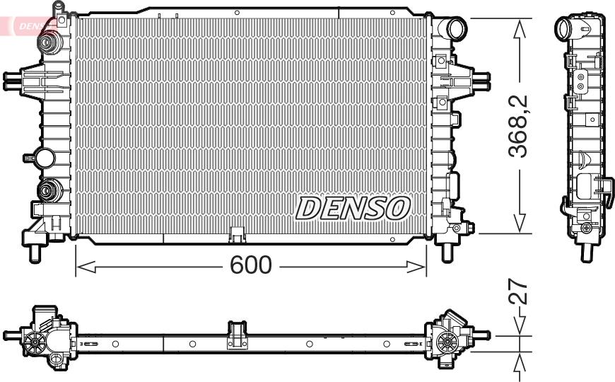 Denso DRM20129 - Radiateur, refroidissement du moteur cwaw.fr