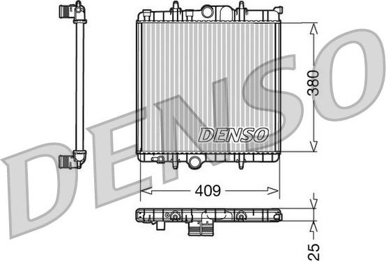 Denso DRM21025 - Radiateur, refroidissement du moteur cwaw.fr