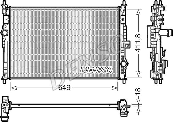 Denso DRM21103 - Radiateur, refroidissement du moteur cwaw.fr