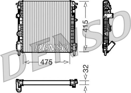 Denso DRM23014 - Radiateur, refroidissement du moteur cwaw.fr