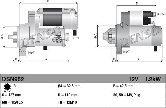 Denso DSN952 - Démarreur cwaw.fr