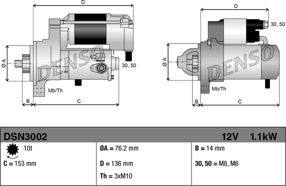 Denso DSN3002 - Démarreur cwaw.fr