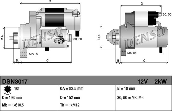 Denso DSN3017 - Démarreur cwaw.fr