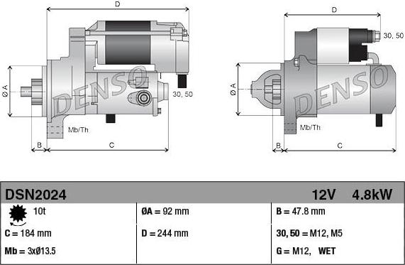 Denso DSN2024 - Démarreur cwaw.fr