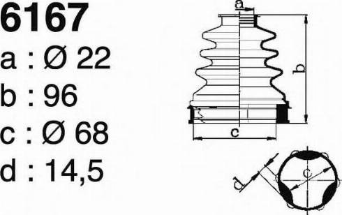 DEPA 6167 - Joint-soufflet, arbre de commande cwaw.fr