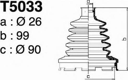 DEPA T5033 - Joint-soufflet, arbre de commande cwaw.fr