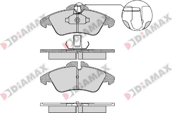 Diamax N09455 - Kit de plaquettes de frein, frein à disque cwaw.fr