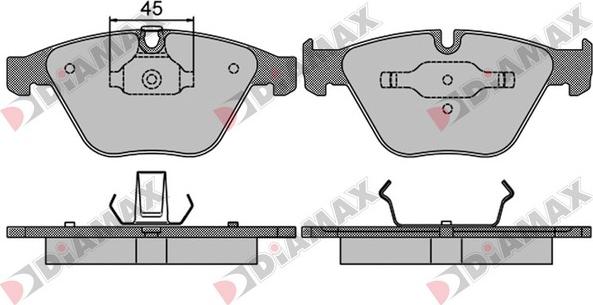 Diamax N09472 - Kit de plaquettes de frein, frein à disque cwaw.fr