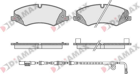 Diamax N09509B - Kit de plaquettes de frein, frein à disque cwaw.fr