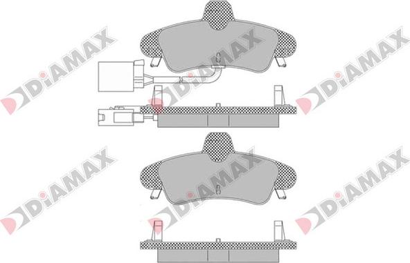 Diamax N09533 - Kit de plaquettes de frein, frein à disque cwaw.fr