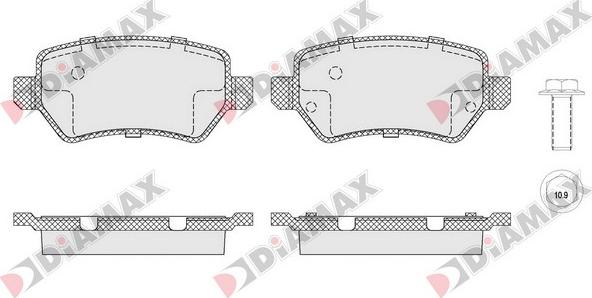 Diamax N09524 - Kit de plaquettes de frein, frein à disque cwaw.fr