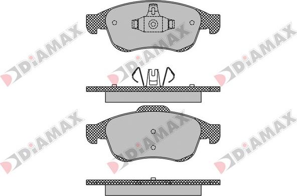 Diamax N09173 - Kit de plaquettes de frein, frein à disque cwaw.fr