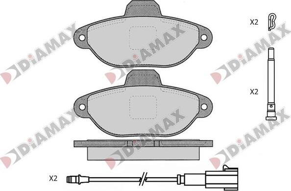 Diamax N09833 - Kit de plaquettes de frein, frein à disque cwaw.fr