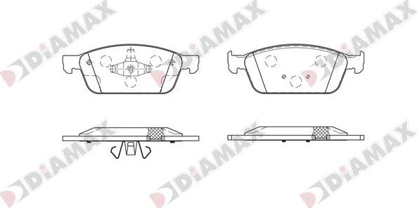 Diamax N09824 - Kit de plaquettes de frein, frein à disque cwaw.fr