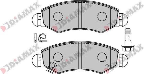 Diamax N09398 - Kit de plaquettes de frein, frein à disque cwaw.fr