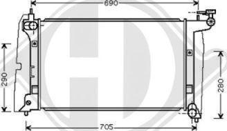 Diederichs 8661802 - Radiateur, refroidissement du moteur cwaw.fr